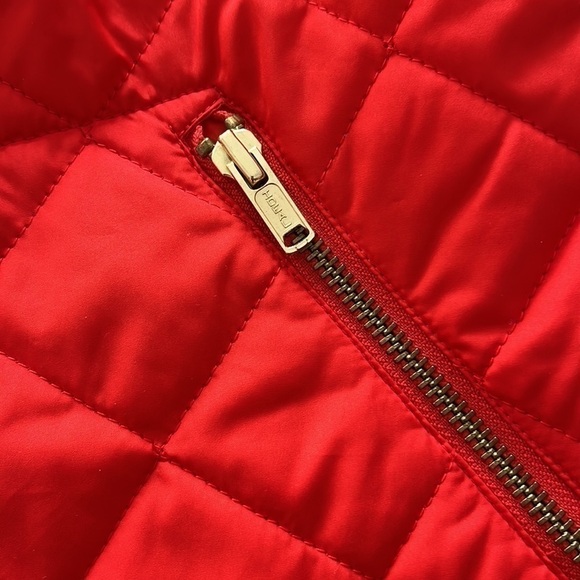 Old Navy Quilted Vest Lightweight Orange with Gold Zippers - Picture 4 of 13